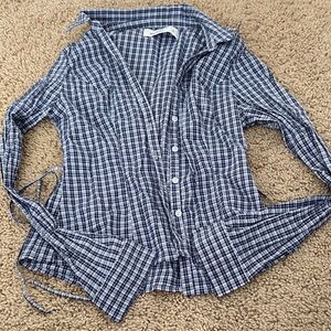 Hollister Blue Plaid Button Down Shirt
